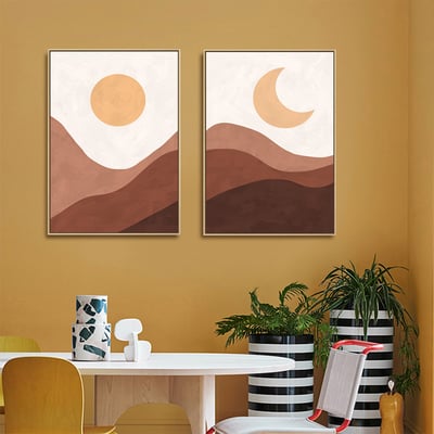 北歐莫蘭迪幾何抽象日月同輝 2款2
