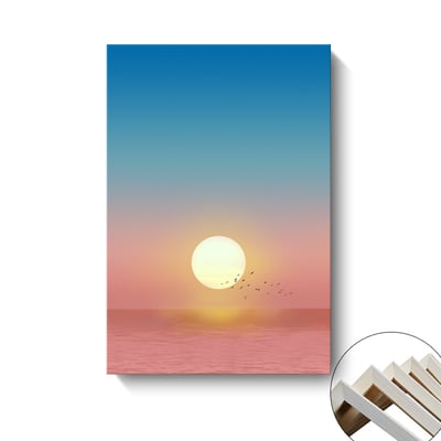 粉色漸層唯美日出大海 2款7