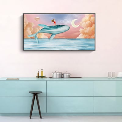 橫式｜療癒系手繪風格雲端鯨魚1