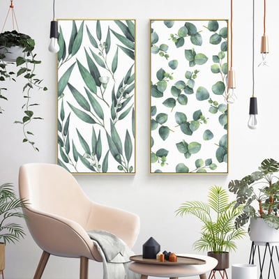北歐清新植物葉子綠植  特殊長型畫框  兩款2