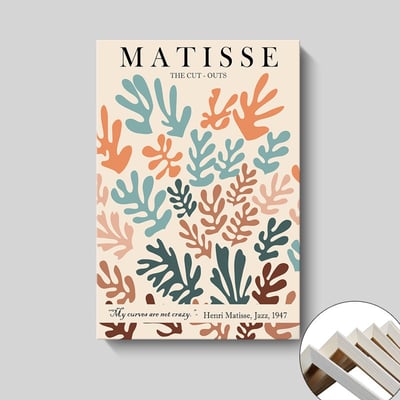 現代簡約馬蒂斯噴繪油畫 色塊抽象植物花卉 8款5
