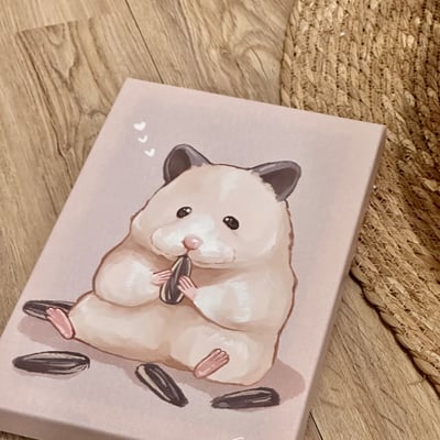 漫德原創-寵物系列｜沈浸葵花籽美食の黃金鼠 台灣在地繪師2