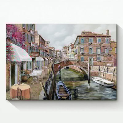 歐式油畫風景 小鎮風景  11款 橫式10