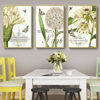 歐式手繪花卉 奶油白色系 四款 浦公英  花2