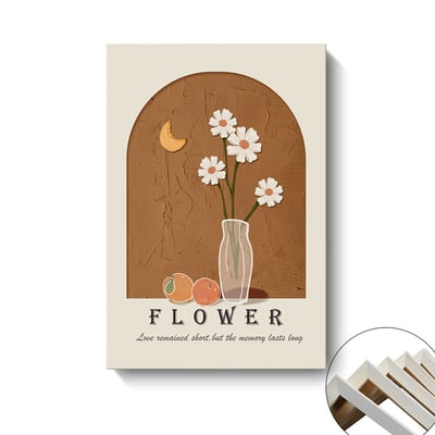 簡約ins奶油風花卉肌理抽象 兩款｜橘色系5