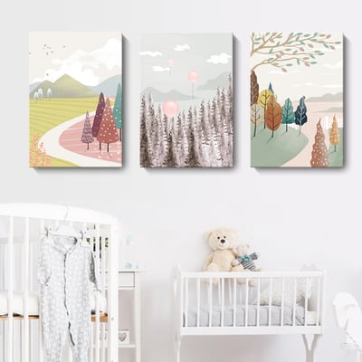 手繪繽紛風景色塊系列 三款4