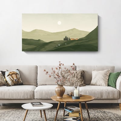 風景畫 山海 山脈 冰山 湖  特殊長型畫框  四款4