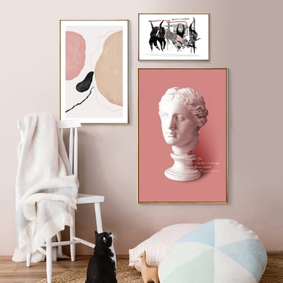 五官 人體藝術風格 馬蒂斯裝飾畫北歐 復古抽象 五款3