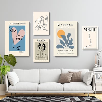 現代簡約 北歐五官抽象掛畫 五款1
