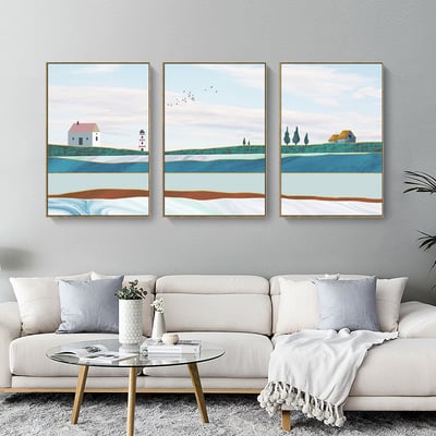 色塊簡約清新風 三聯畫 可單買 三款4