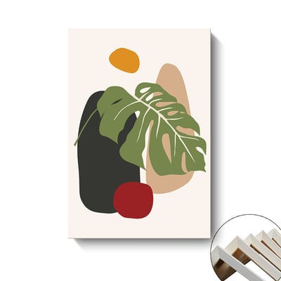 現代簡約北歐 抽象葉子 莫蘭迪色掛畫 8款5