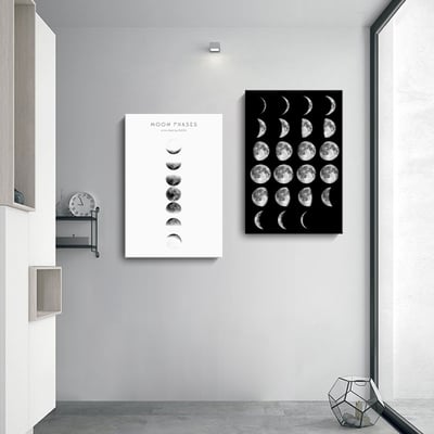 月亮盈缺月相變化圖黑白 6款3