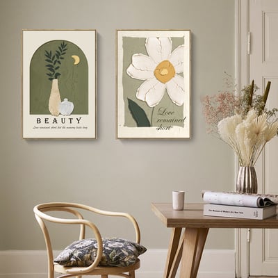 油畫筆觸奶綠色系ins花卉 4款3