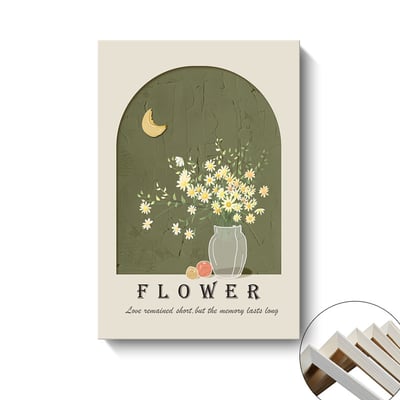 簡約ins奶油風花卉肌理抽象 兩款｜綠色系3