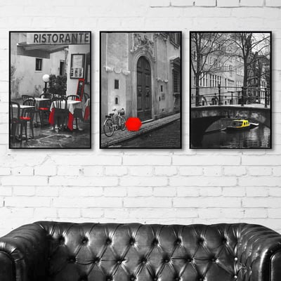 黑白威尼斯小鎮酒店別墅咖啡 8款1