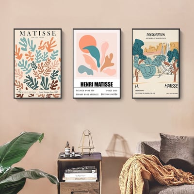現代簡約馬蒂斯噴繪油畫 色塊抽象植物花卉 8款4