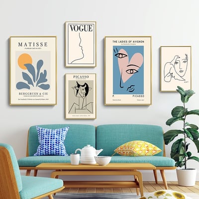 現代簡約 北歐五官抽象掛畫 五款5