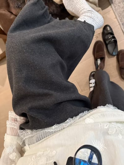 籠褲羊毛花苞加絨長褲14