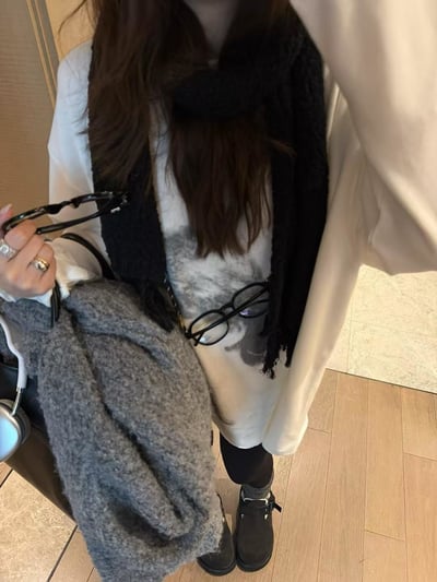 羊絨加絨人像長t恤6