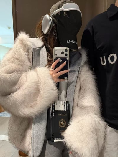 兩面穿皮草衛衣棉外套5