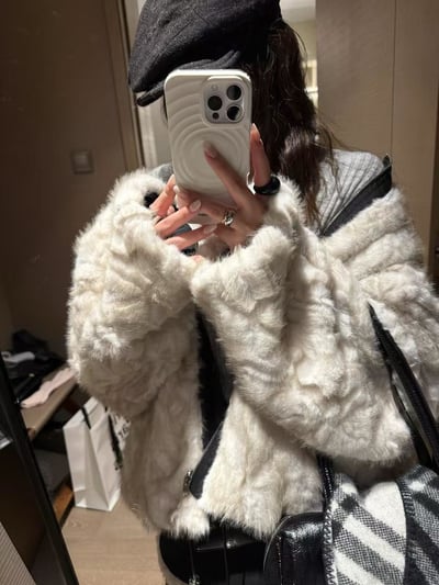 兩面穿皮草棒球服大衣3