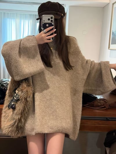 寬袖圓領毛衣12