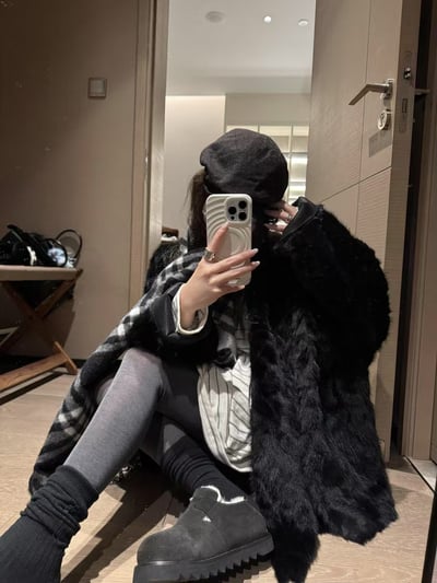 熱賣重工蝙蝠袖皮毛一體大衣6