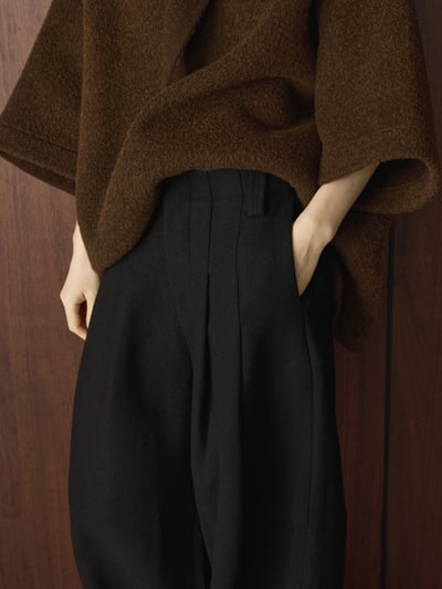 褶皺羊毛西裝寬褲4