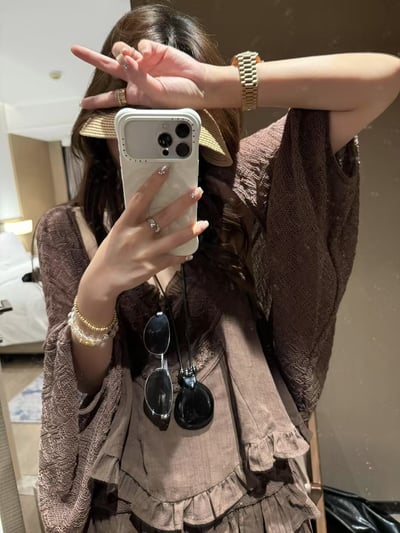 亞麻蝙蝠袖防曬開衫6