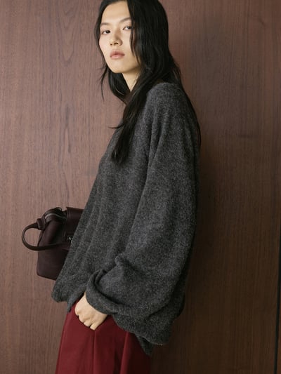 慵懶風Ｖ領針織上衣3