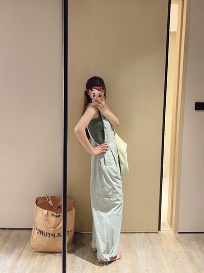 大推~夏款寬鬆闊腿工裝背帶褲清爽休閒長褲12