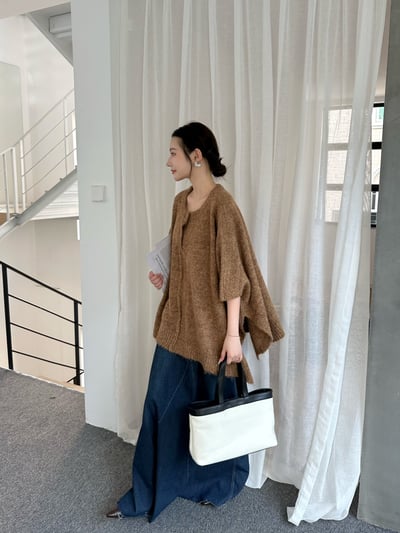 復古氛圍羊毛斗篷式圓領14