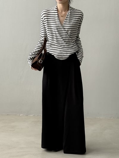 V領長袖針織氣質上衣2