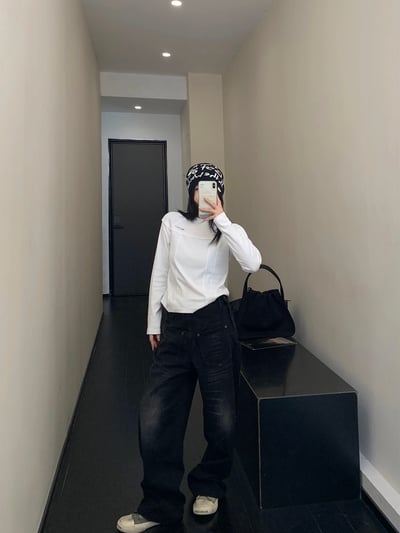 重磅做舊反設計闊腿褲1