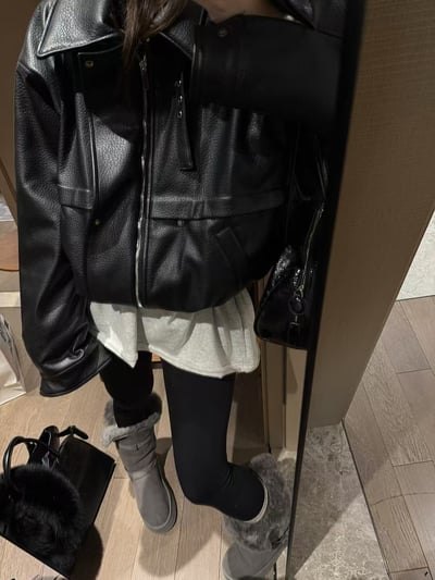 印花長袖 抓絨愛心t恤5