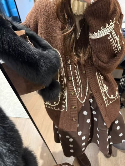 羊毛 2件式分開刺繡馬甲毛衣4