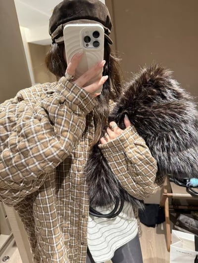 夾棉格子萊賽爾衫棉襯衣外套7