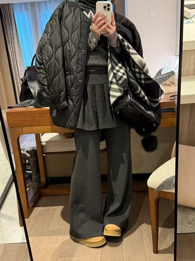 梨形磨毛喇叭百衛休閒褶9