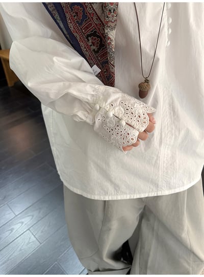 極簡多扣v領襯寬鬆襯衣6