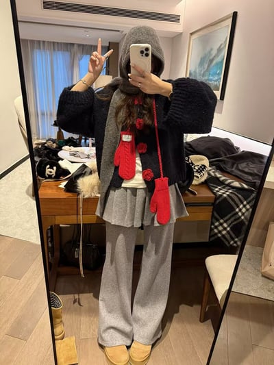 立體手工短款大花針織毛衣3