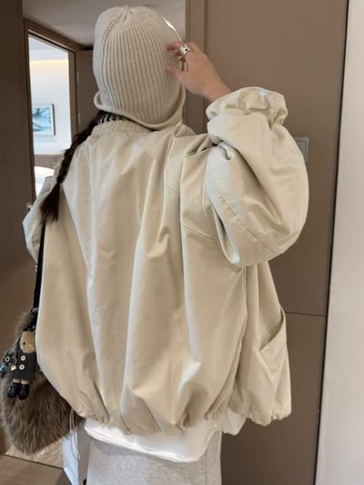 花苞天絲棉落肩薄棉夾克1