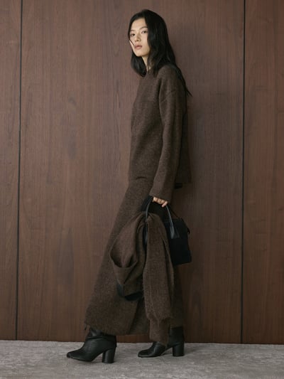 韓系針織毛衣套裝 (毛衣＋半身裙＋圍巾）8