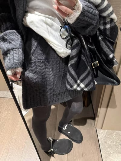 麻花大翻領絞花短裙套裝8