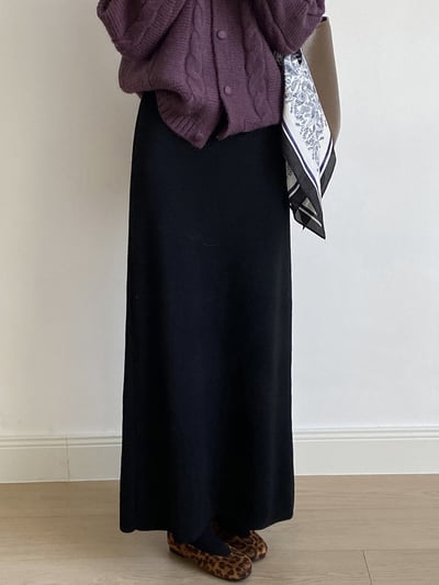 高腰軟糯針織半身包臀裙6