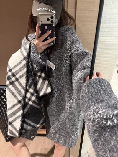 含毛羊駝流蘇毛衣大開衫3