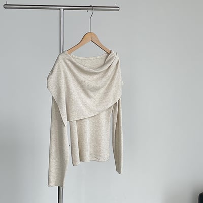 韓系氛圍感針織兩件套上衣6