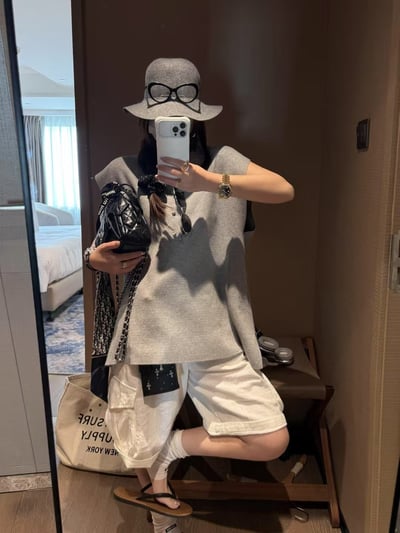 全棉紗POLO領愛心扣寬鬆上衣4