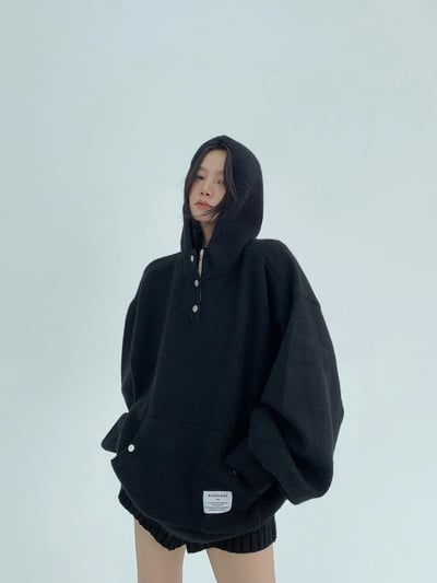 慵懶廓形短款連帽毛衣(重磅加厚）4