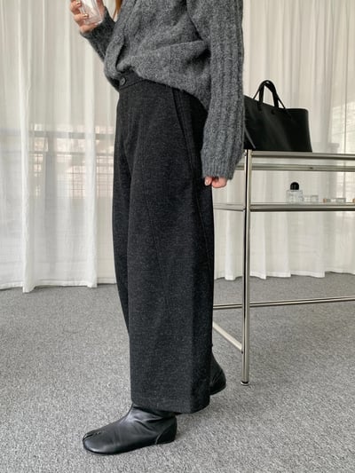 羊毛八分闊腿褲2