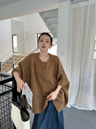 復古氛圍羊毛斗篷式圓領3